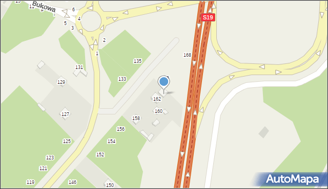 Lasy, Wrzosowa, 164, mapa Lasy