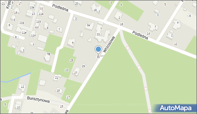 Łazy, Wrzosowa, 31, mapa Łazy