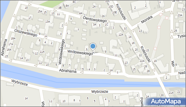 Łeba, Wróblewskiego Zygmunta, gen., 7, mapa Łeba