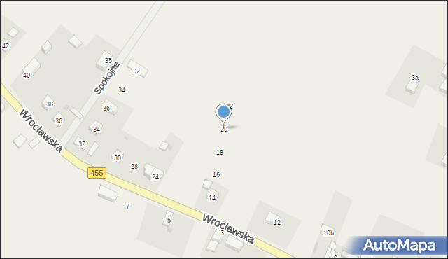 Łęg, Wrocławska, 20, mapa Łęg