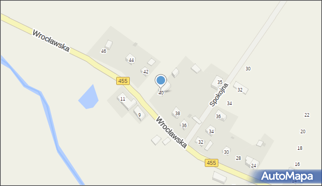 Łęg, Wrocławska, 40, mapa Łęg