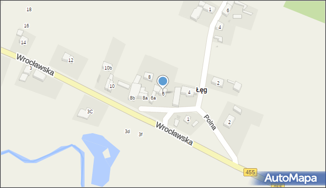 Łęg, Wrocławska, 6, mapa Łęg