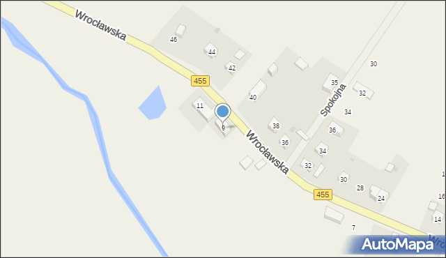 Łęg, Wrocławska, 9, mapa Łęg