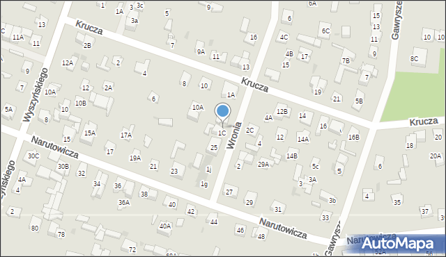 Legionowo, Wronia, 1D, mapa Legionowo