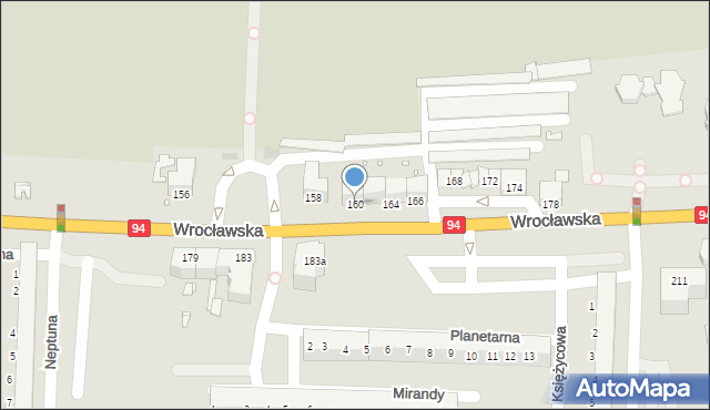 Legnica, Wrocławska, 160, mapa Legnicy