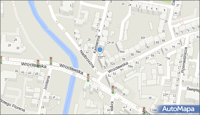 Legnica, Wrocławska, 52C, mapa Legnicy