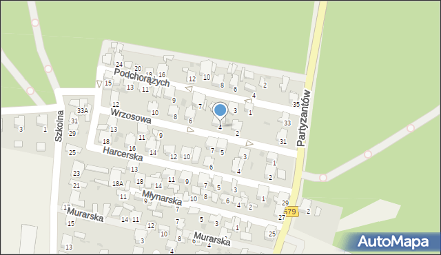 Leszno, Wrzosowa, 4, mapa Leszno