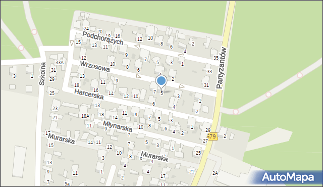 Leszno, Wrzosowa, 5, mapa Leszno