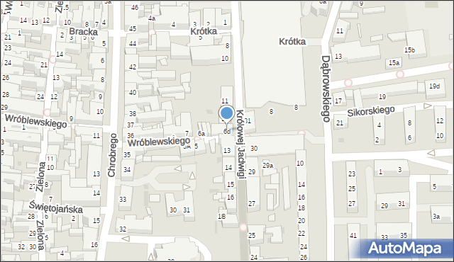 Leszno, Wróblewskiego Waleriana, 6d, mapa Leszno