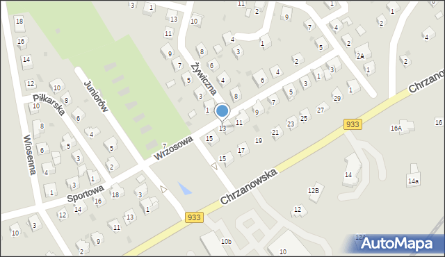 Libiąż, Wrzosowa, 13, mapa Libiąż