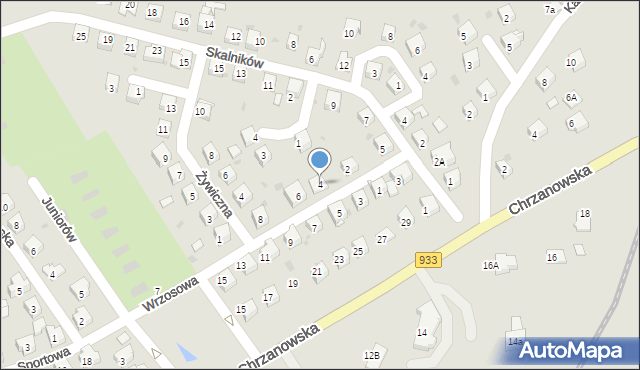 Libiąż, Wrzosowa, 4, mapa Libiąż