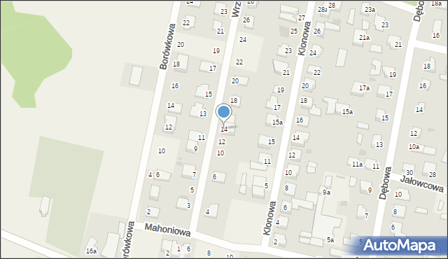 Łochowo, Wrzosowa, 14, mapa Łochowo