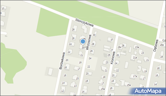 Łochowo, Wrzosowa, 23, mapa Łochowo