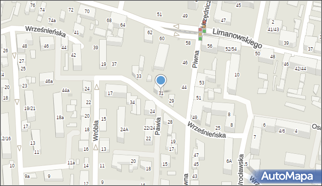 Łódź, Wrześnieńska, 31, mapa Łodzi
