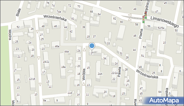 Łódź, Wróbla, 17, mapa Łodzi