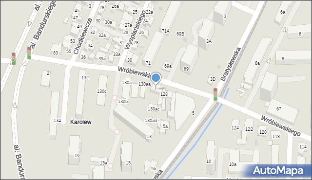 Łódź, Wróblewskiego Walerego, gen., 130, mapa Łodzi