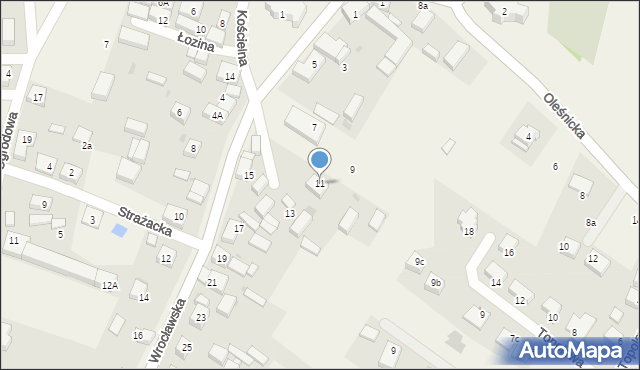 Łozina, Wrocławska, 11, mapa Łozina