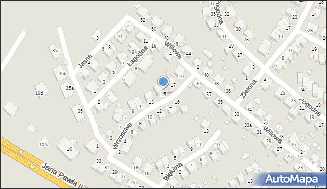 Lubań, Wrzosowa, 15, mapa Lubań