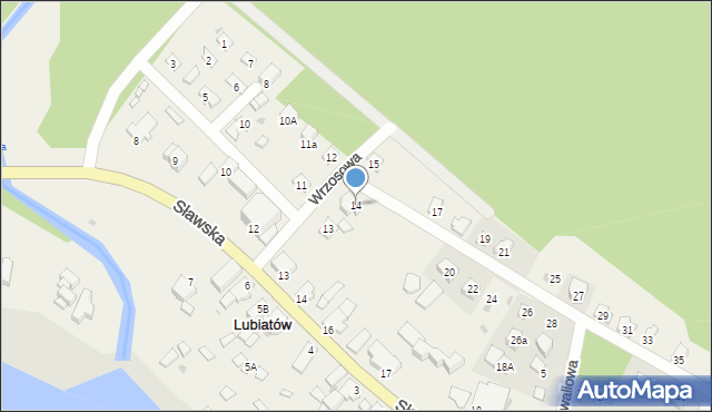 Lubiatów, Wrzosowa, 14, mapa Lubiatów