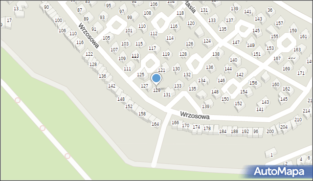 Lubin, Wrzosowa, 129, mapa Lubin