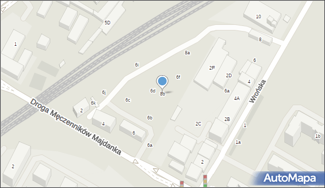 Lublin, Wrońska, 8b, mapa Lublina