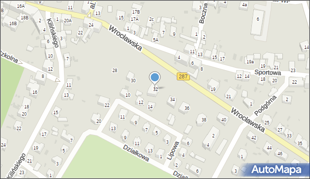 Lubsko, Wrocławska, 32, mapa Lubsko