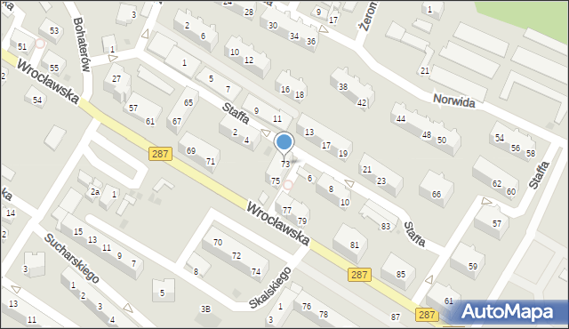 Lubsko, Wrocławska, 73, mapa Lubsko