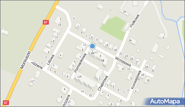 Maków Mazowiecki, Wrzosowa, 6A, mapa Maków Mazowiecki
