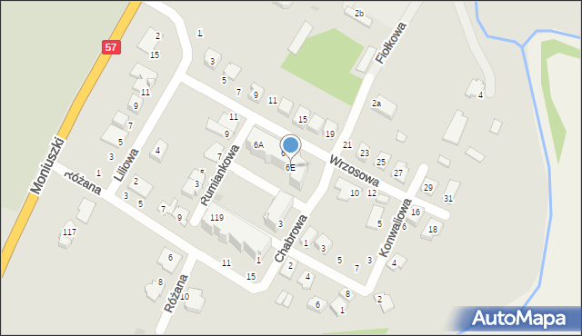 Maków Mazowiecki, Wrzosowa, 6E, mapa Maków Mazowiecki