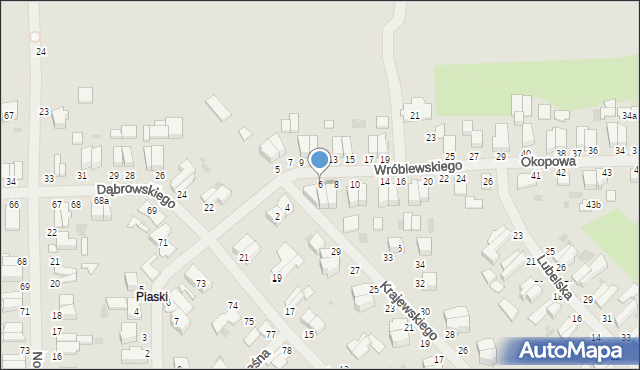 Malbork, Wróblewskiego Walerego, gen., 6, mapa Malborka