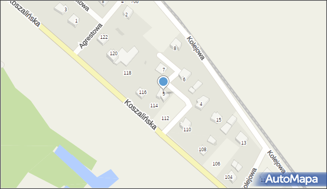 Manowo, Wrzosowa, 5, mapa Manowo