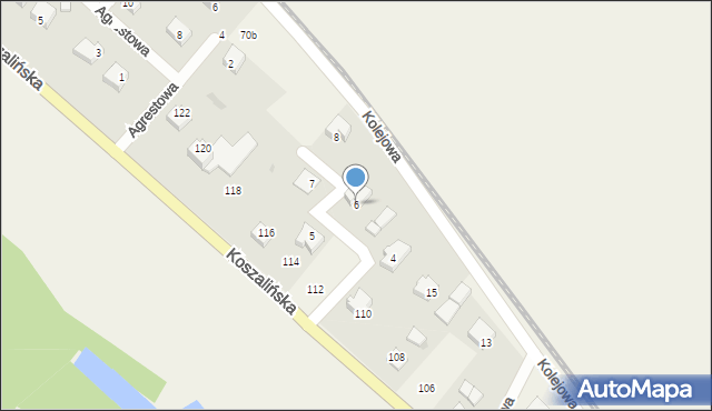 Manowo, Wrzosowa, 6, mapa Manowo