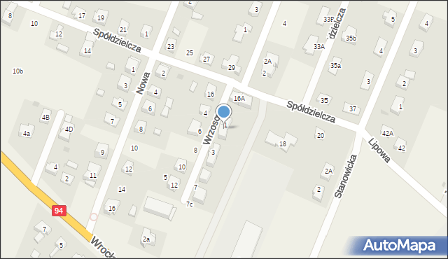 Marcinkowice, Wrzosowa, 1A, mapa Marcinkowice