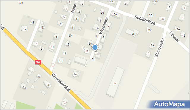 Marcinkowice, Wrzosowa, 7a, mapa Marcinkowice