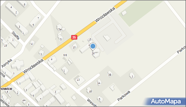Marcinowice, Wrocławska, 14, mapa Marcinowice