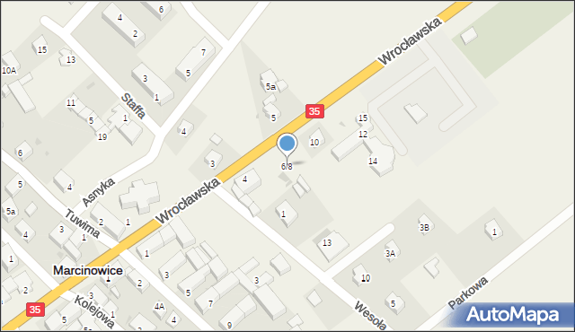Marcinowice, Wrocławska, 6/8, mapa Marcinowice