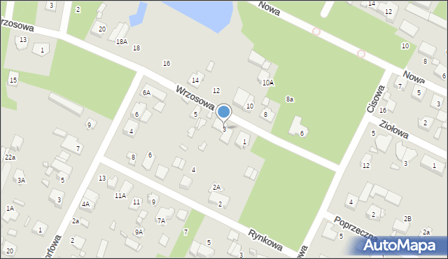 Marki, Wrzosowa, 3, mapa Marki
