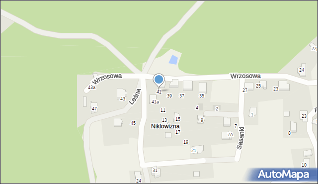 Meszna, Wrzosowa, 41, mapa Meszna