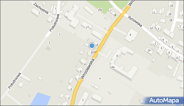 Międzybórz, Wrocławska, 13, mapa Międzybórz