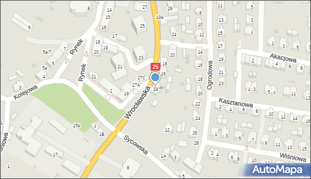 Międzybórz, Wrocławska, 14, mapa Międzybórz