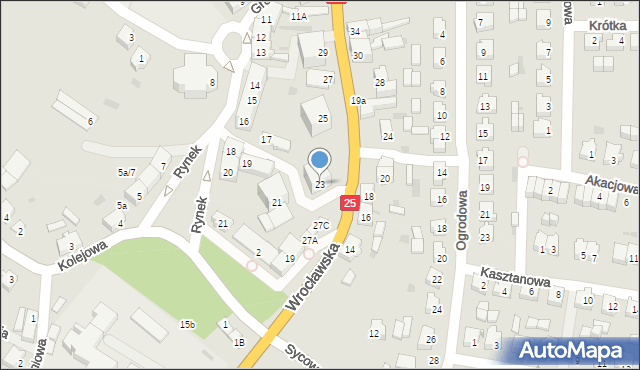 Międzybórz, Wrocławska, 23, mapa Międzybórz