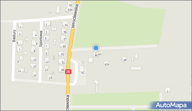 Międzybórz, Wrocławska, 44, mapa Międzybórz