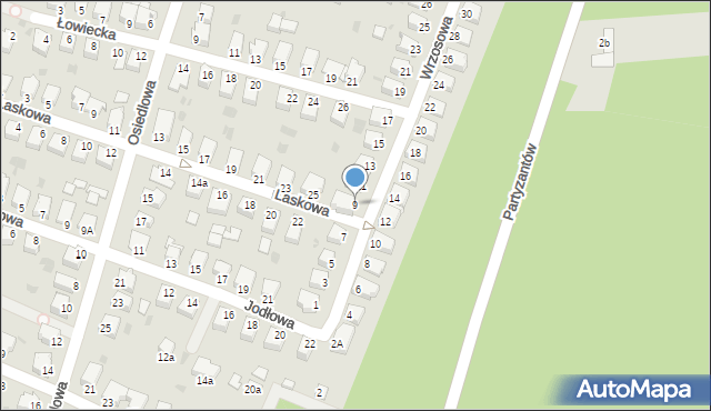 Mielec, Wrzosowa, 9, mapa Mielca