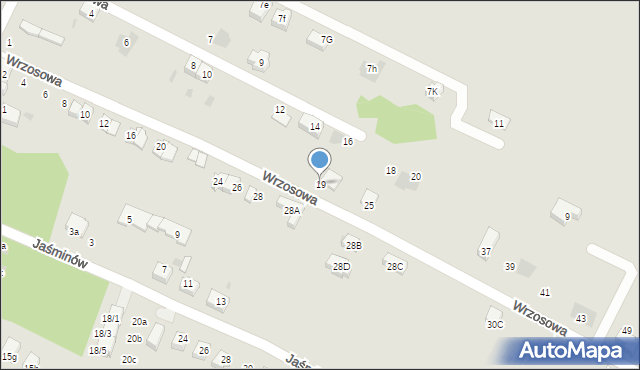 Mikołów, Wrzosowa, 19, mapa Mikołów