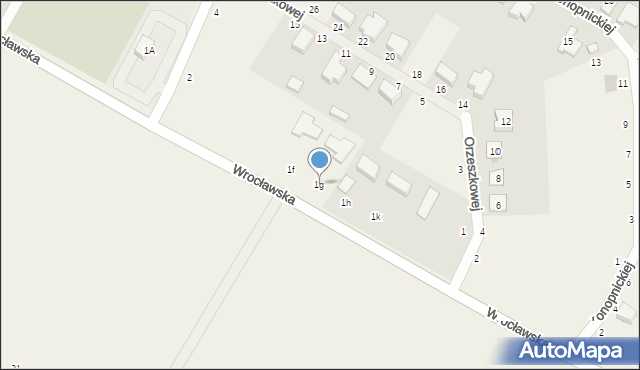Miłoszyce, Wrocławska, 1g, mapa Miłoszyce