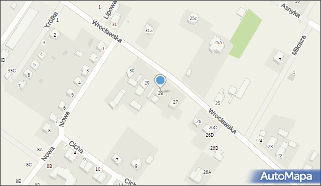 Miłoszyce, Wrocławska, 28, mapa Miłoszyce