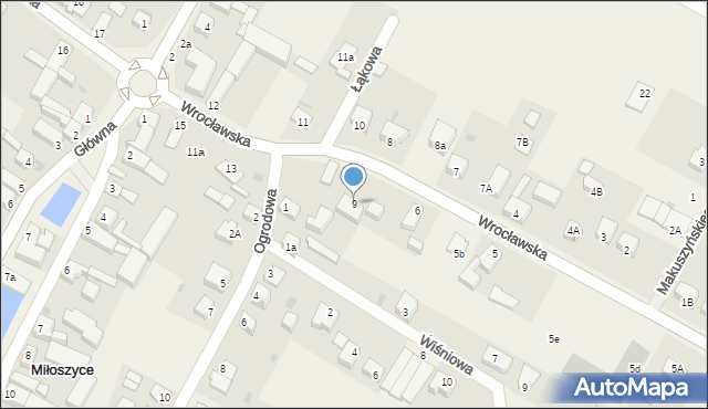 Miłoszyce, Wrocławska, 9, mapa Miłoszyce