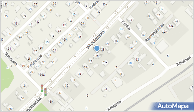 Mirków, Wrocławska, 25, mapa Mirków