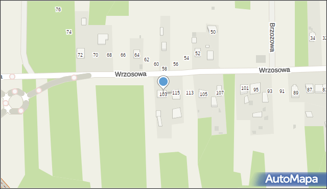 Mniów, Wrzosowa, 117, mapa Mniów