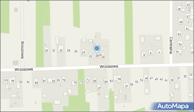 Mniów, Wrzosowa, 20, mapa Mniów